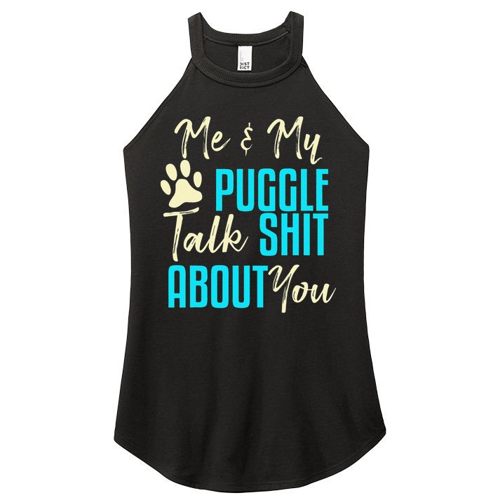 Funny Puggle Dog Pug Beagle Mom Dad Gift Idea Women's Perfect Tri Rocker Tank