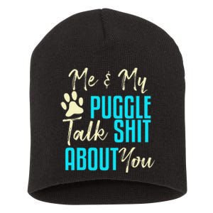 Funny Puggle Dog Pug Beagle Mom Dad Gift Idea Short Acrylic Beanie