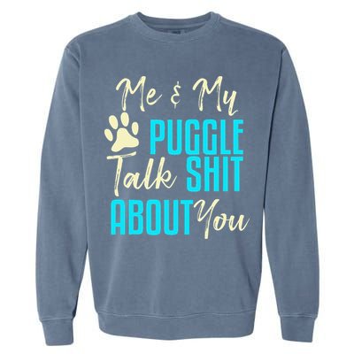 Funny Puggle Dog Pug Beagle Mom Dad Gift Idea Garment-Dyed Sweatshirt