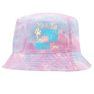 Funny Puggle Dog Pug Beagle Mom Dad Gift Idea Tie-Dyed Bucket Hat