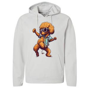 Funny Poodle Dog Miniature Poodle Toy Poodle Dance Dabbing Performance Fleece Hoodie