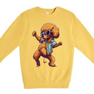 Funny Poodle Dog Miniature Poodle Toy Poodle Dance Dabbing Premium Crewneck Sweatshirt