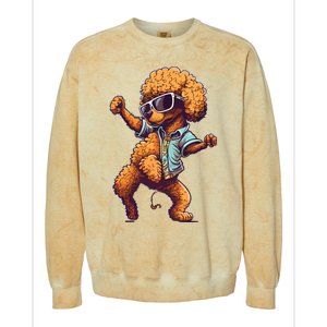 Funny Poodle Dog Miniature Poodle Toy Poodle Dance Dabbing Colorblast Crewneck Sweatshirt