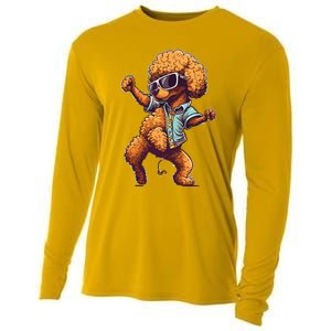 Funny Poodle Dog Miniature Poodle Toy Poodle Dance Dabbing Cooling Performance Long Sleeve Crew