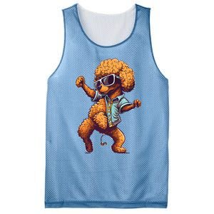 Funny Poodle Dog Miniature Poodle Toy Poodle Dance Dabbing Mesh Reversible Basketball Jersey Tank