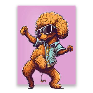 Funny Poodle Dog Miniature Poodle Toy Poodle Dance Dabbing Poster