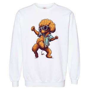 Funny Poodle Dog Miniature Poodle Toy Poodle Dance Dabbing Garment-Dyed Sweatshirt