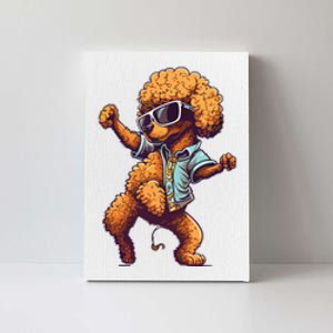 Funny Poodle Dog Miniature Poodle Toy Poodle Dance Dabbing Canvas