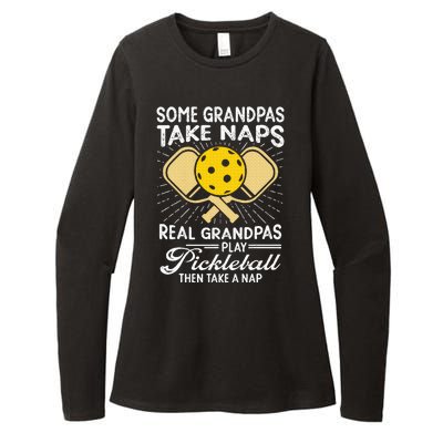 Funny Pickleball Design Grandpa Pickleball Player Womens CVC Long Sleeve Shirt