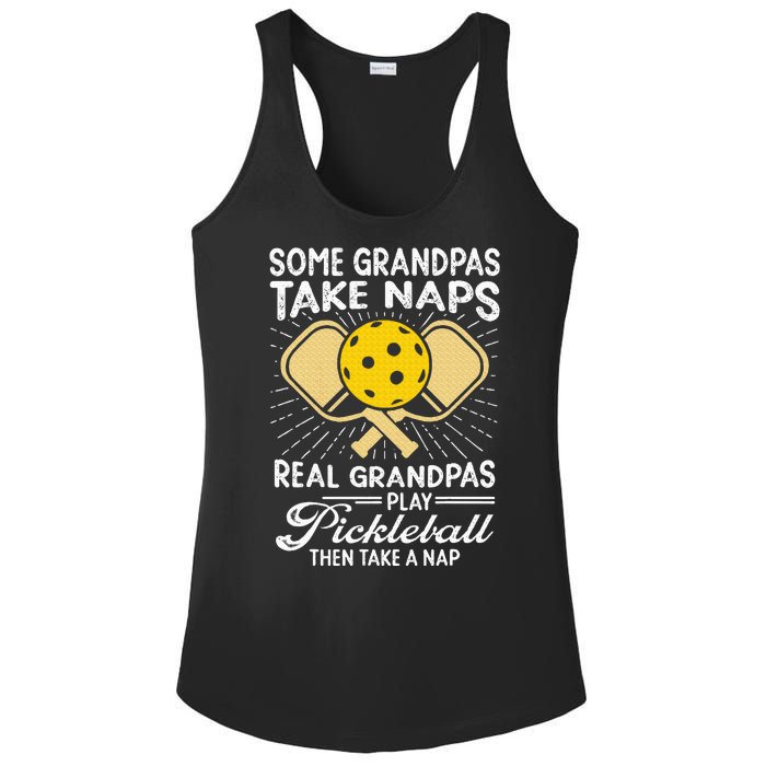 Funny Pickleball Design Grandpa Pickleball Player Ladies PosiCharge Competitor Racerback Tank