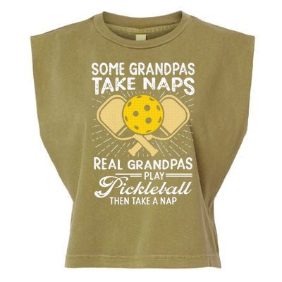 Funny Pickleball Design Grandpa Pickleball Player Garment-Dyed Women's Muscle Tee