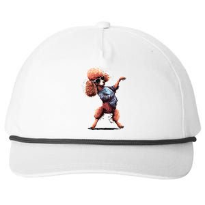 Funny Poodle Dog Miniature Poodle Toy Poodle Dance Dabbing Snapback Five-Panel Rope Hat