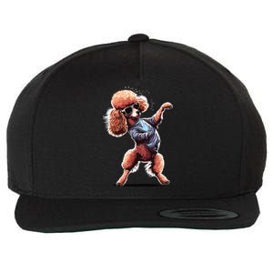 Funny Poodle Dog Miniature Poodle Toy Poodle Dance Dabbing Wool Snapback Cap