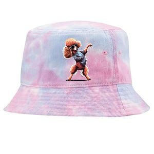 Funny Poodle Dog Miniature Poodle Toy Poodle Dance Dabbing Tie-Dyed Bucket Hat