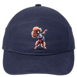 Funny Poodle Dog Miniature Poodle Toy Poodle Dance Dabbing 7-Panel Snapback Hat