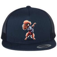 Funny Poodle Dog Miniature Poodle Toy Poodle Dance Dabbing Flat Bill Trucker Hat