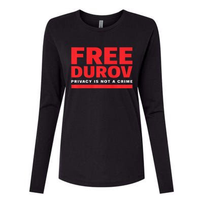 Free Pavel Durov Womens Cotton Relaxed Long Sleeve T-Shirt