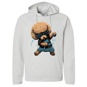 Funny Poodle Dog Miniature Poodle Toy Poodle Dance Dabbing Performance Fleece Hoodie