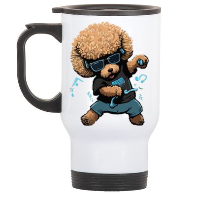 Funny Poodle Dog Miniature Poodle Toy Poodle Dance Dabbing Stainless Steel Travel Mug