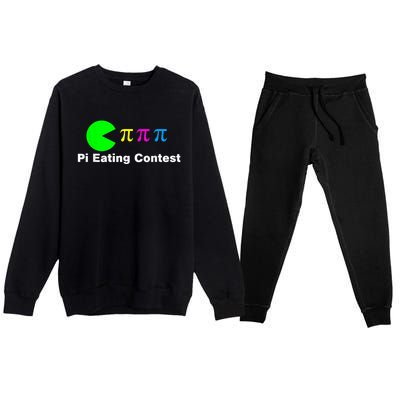 Funny Pi Day Math Science Pi Eating Contest Mix Premium Crewneck Sweatsuit Set