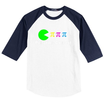 Funny Pi Day Math Science Pi Eating Contest Mix Baseball Sleeve Shirt