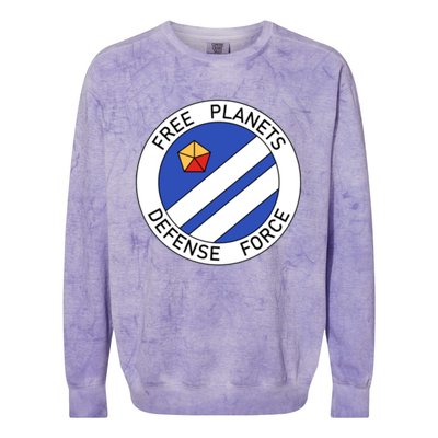 Free Planets Defense Force Insignia Corner Print Colorblast Crewneck Sweatshirt