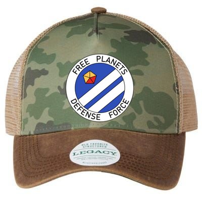 Free Planets Defense Force Insignia Corner Print Legacy Tie Dye Trucker Hat