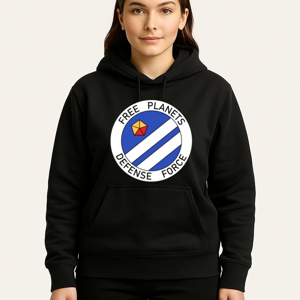 Free Planets Defense Force Insignia Corner Print Hoodie