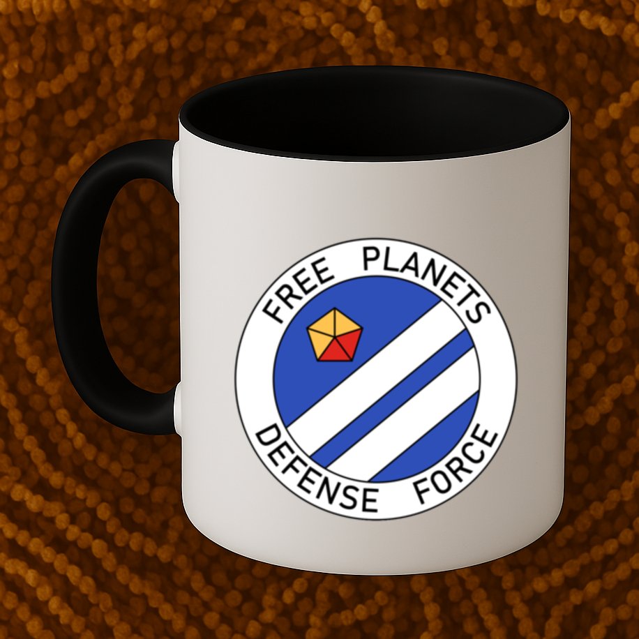 Free Planets Defense Force Insignia Corner Print Mug