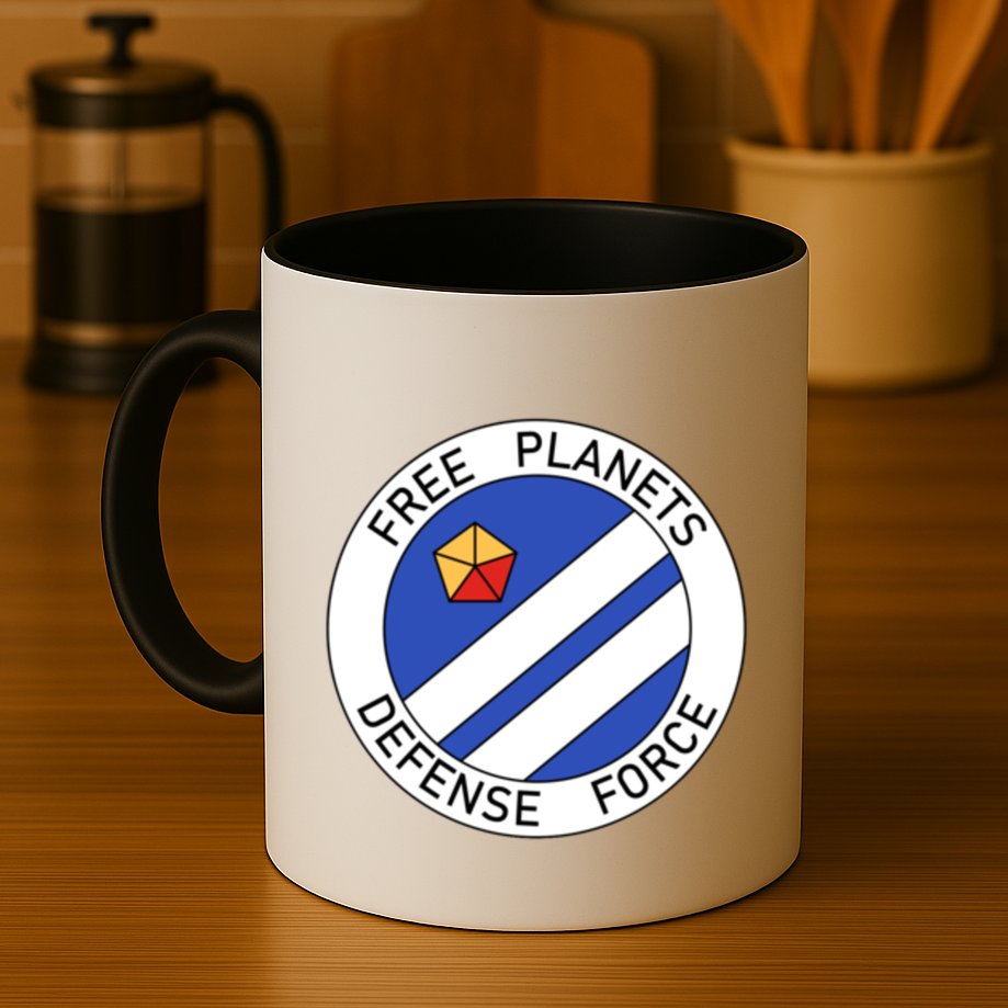Free Planets Defense Force Insignia Corner Print Mug