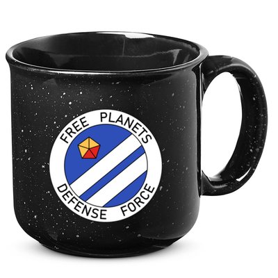 Free Planets Defense Force Insignia Corner Print 15oz Campfire Ceramic Mug