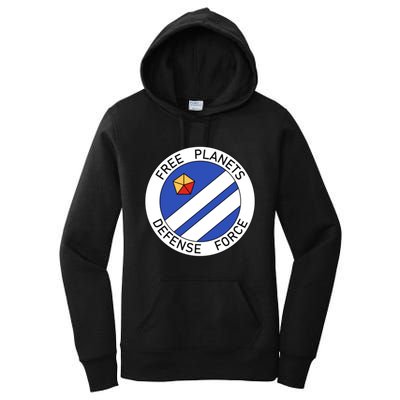 Free Planets Defense Force Insignia Corner Print Women's Pullover Hoodie