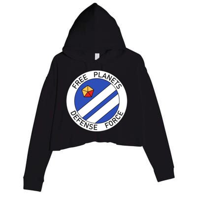 Free Planets Defense Force Insignia Corner Print Crop Fleece Hoodie