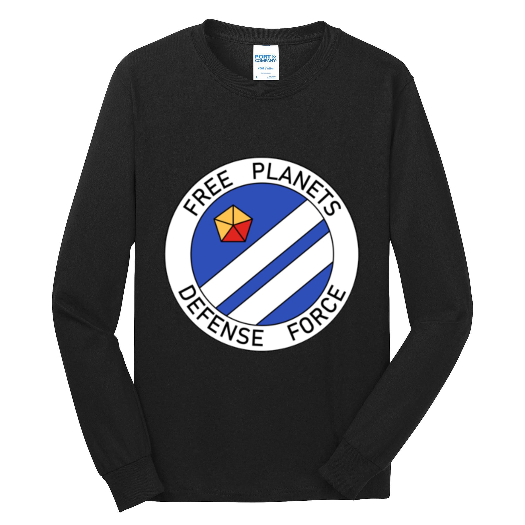 Free Planets Defense Force Insignia Corner Print Tall Long Sleeve T-Shirt