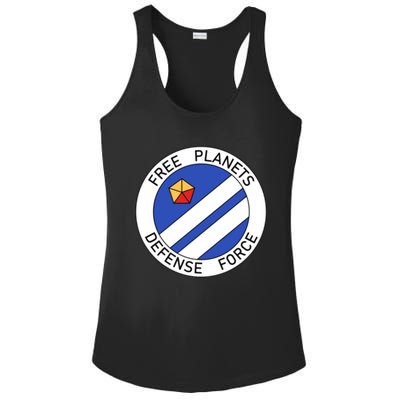 Free Planets Defense Force Insignia Corner Print Ladies PosiCharge Competitor Racerback Tank