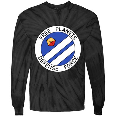 Free Planets Defense Force Insignia Corner Print Tie-Dye Long Sleeve Shirt