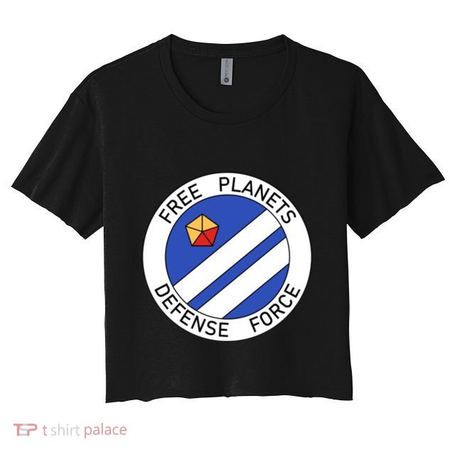 Free Planets Defense Force Insignia Corner Print Crop Top