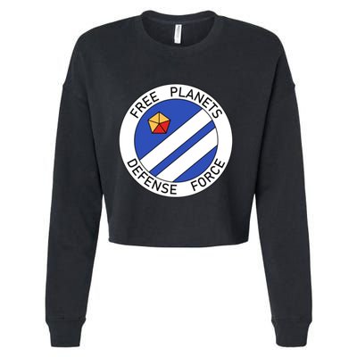 Free Planets Defense Force Insignia Corner Print Cropped Pullover Crew