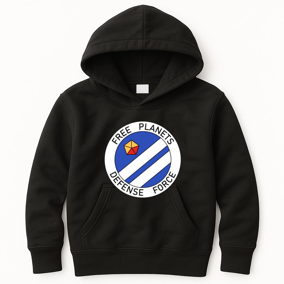 Free Planets Defense Force Insignia Corner Print Kids Hoodie