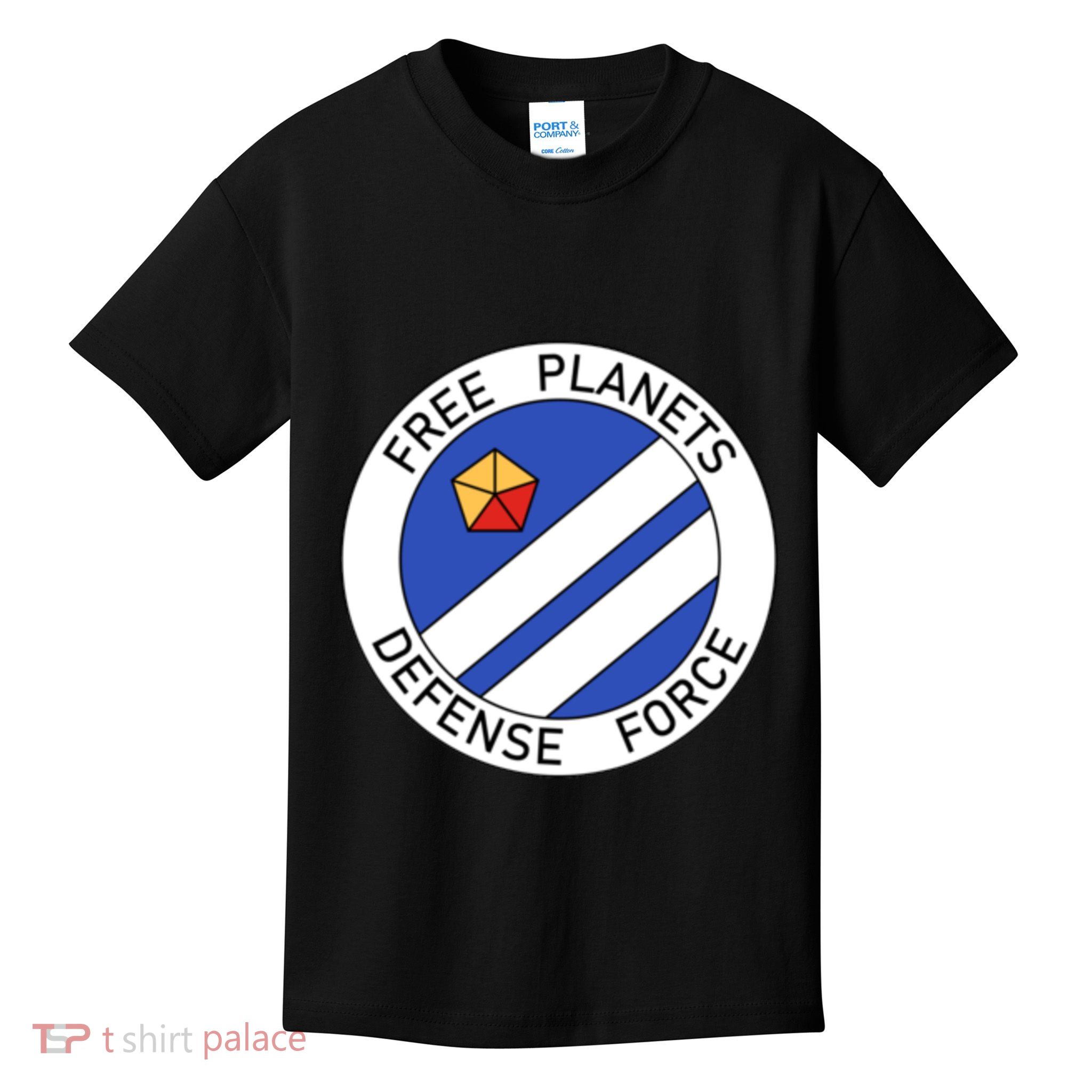Free Planets Defense Force Insignia Corner Print Kids T-Shirt