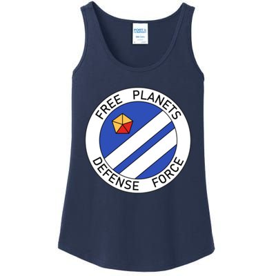 Free Planets Defense Force Insignia Corner Print Ladies Essential Tank