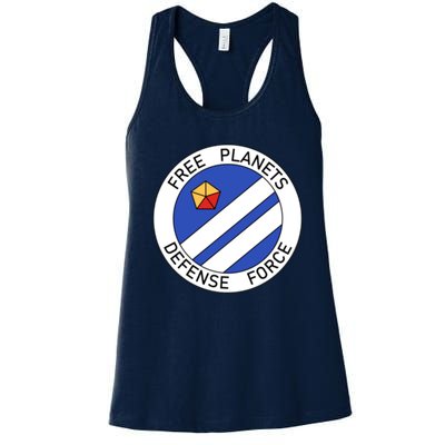 Free Planets Defense Force Insignia Corner Print Women's Racerback Tank