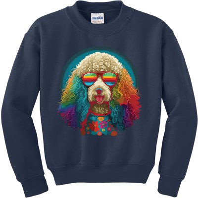 Funny Poodle Dog Miniature Poodle Toy Poodle Hippie Kids Sweatshirt