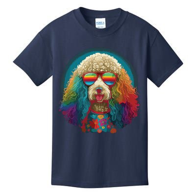 Funny Poodle Dog Miniature Poodle Toy Poodle Hippie Kids T-Shirt