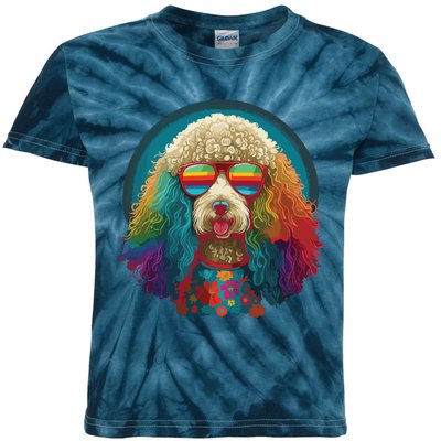 Funny Poodle Dog Miniature Poodle Toy Poodle Hippie Kids Tie-Dye T-Shirt