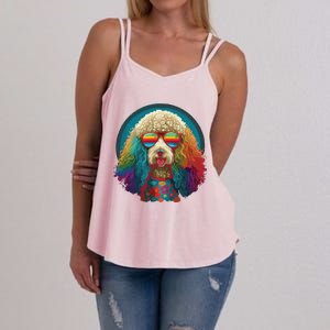 Funny Poodle Dog Miniature Poodle Toy Poodle Hippie Women's Strappy Tank