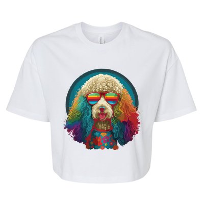 Funny Poodle Dog Miniature Poodle Toy Poodle Hippie Bella+Canvas Jersey Crop Tee