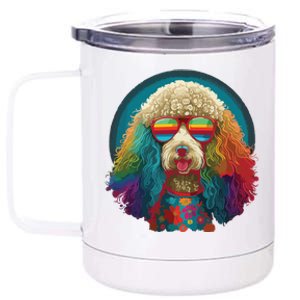 Funny Poodle Dog Miniature Poodle Toy Poodle Hippie 12 oz Stainless Steel Tumbler Cup