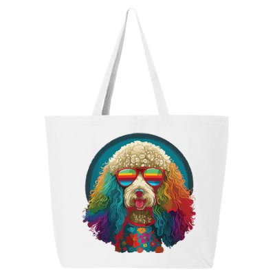 Funny Poodle Dog Miniature Poodle Toy Poodle Hippie 25L Jumbo Tote