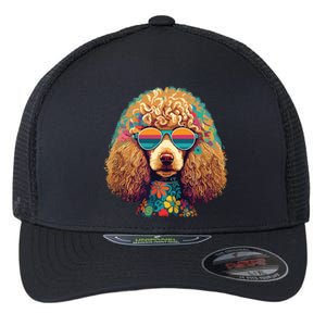 Funny Poodle Dog Miniature Poodle Toy Poodle Hippie Flexfit Unipanel Trucker Cap